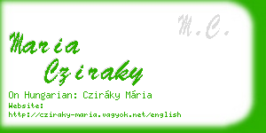 maria cziraky business card
